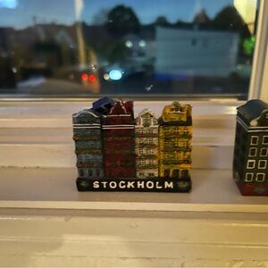 Small  3 peace Stockholm Sweden building art for decor
